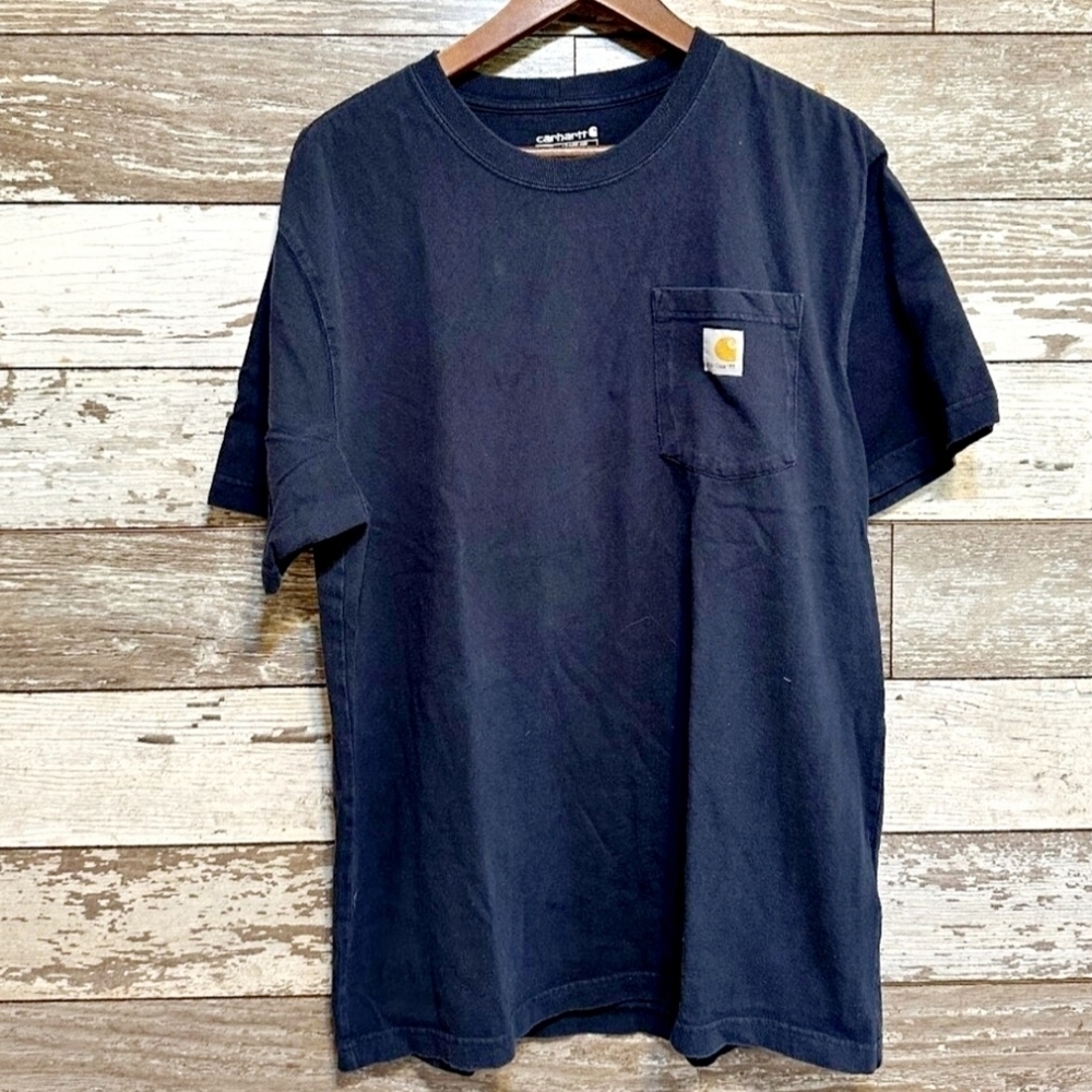 Carhartt Loose Fit Blue Pocket Tee T-shirt Men's XL Casual Workwear Everyday EUC